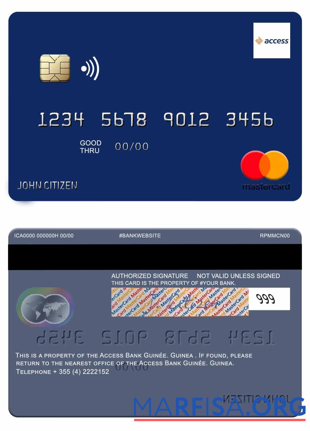 Downloadable Guinea Access Bank Guinée mastercard example